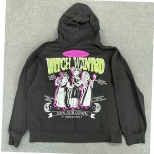 Disney Hocus Pocus Zip Up Hoodie Girls L Black Sanderson‎ Sisters Witch Wanted